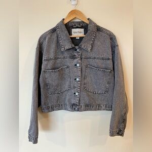 Reserve Fairfax Black Jean Cropped Jacket XL with front pockets Biker